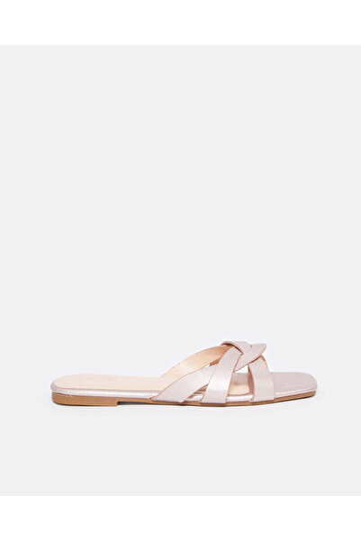 REDTAG Women Gold Embellished Trim Mule