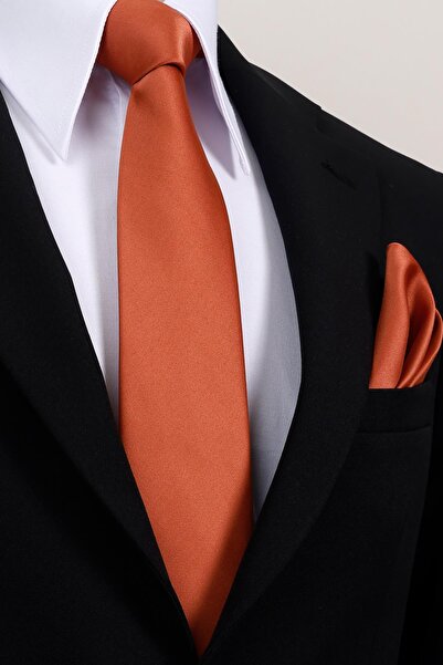 Esgue 8 cm Wide Tile Satin Handkerchief Tie – Premium Men's Tie in a Special Gift Box