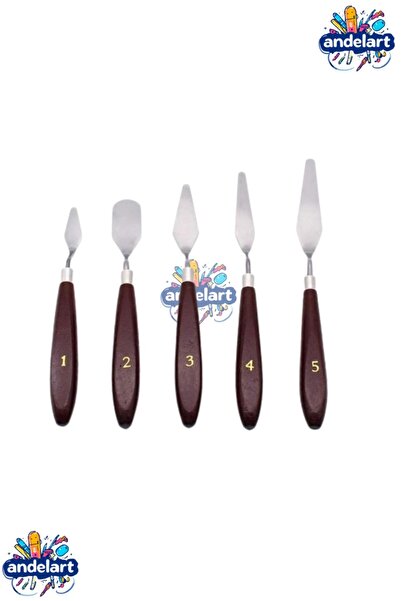 andelart Metal spatula Resim Spatula Seti 5'li, Yağlı Boya, Akrilik Boya, Tuval Için Metal Spatula 5'li