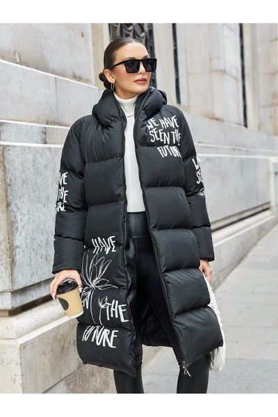 Quen Dámský péřový dlouhý kabát