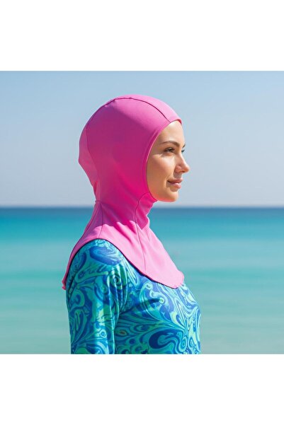 Lio20 Γυναικείο Χιτζάμπ Χιτζάμπ ελαστικό ύφασμα Αθλητικό Καπέλο – Νίντζα Καπέλο με Κολάρο – Θάλασσα Πισίνα – Φούξια