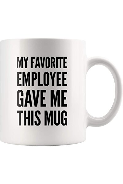 NASAQ كوب قهوة خزفي مضحك "موظفي المفضل أهداني هذا" (11 أونصة)، أبيض - بانفولا