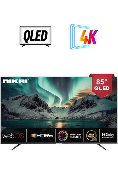 Nikai 85" QLED WebOS 4K Smart UHD TV (NIK85MEU4QLED) - Black