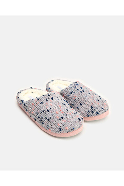 REDTAG Women Grey Waffle Trim Closed Toe Slipper