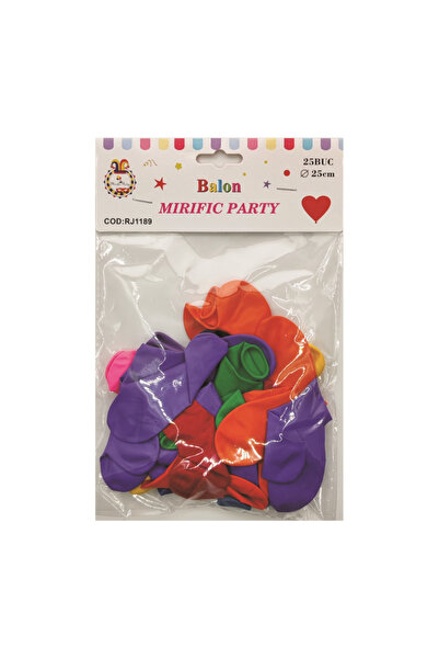 Mirific Party Balon latex petrecere, multicolor, 25 cm, inimă, 25 buc