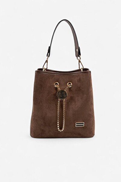Silver Polo SP967 Kadın Çapraz Çanta Süet Kahve