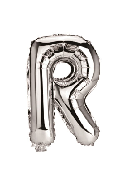 Mirific Party Party balloon, metallic foil silver, 40 cm, letter R