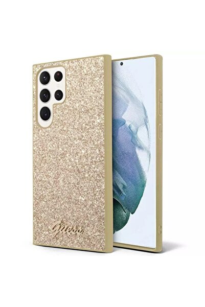Guess Carcasă pentru Samsung Galaxy S24 Ultra, Glitter Script, Auriu
