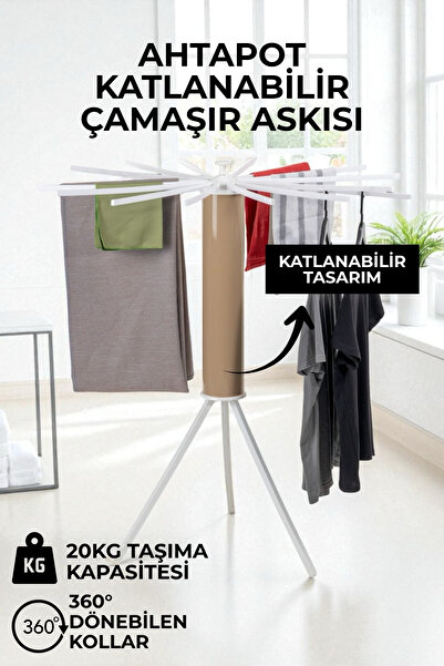 Nandy Home Katlanabilir Ahtapot Model Çamaşır Kurutmalık - Çamaşır Kurutma As...
