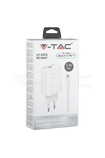 Generic SKU-8647 USB 2.1A CU CABLU TIP C Alb