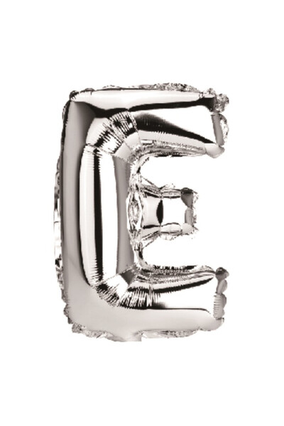 Mirific Party Balon petrecere, folie metalizată argintie, 40 cm, litera E
