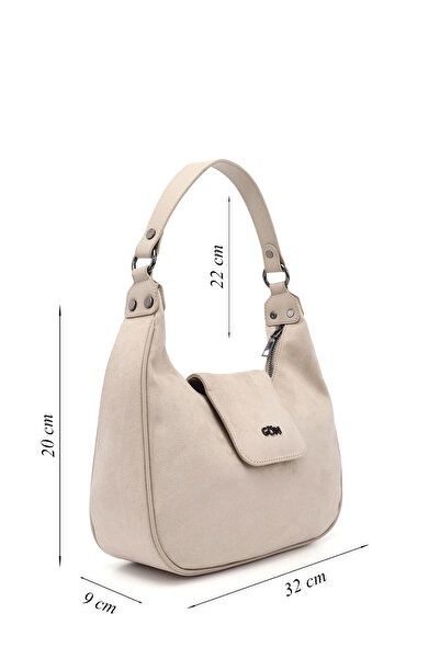GÖNDERİ(R) Women / Girls Beige Suede Long Strap Shoulder Bag
