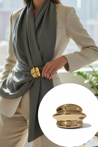 Trend aksesuar Metal Üç Şeritli Asimetrik Geçmeli Aksesuar