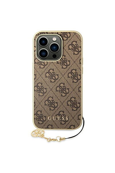 Guess GUHCP14LGF4GBR iPhone 14 Pro 6.1 &quot;brown / brown hardcase 4G Charms Collection
