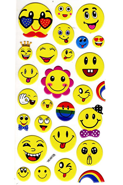 Limmy Релефен стикер с отлепващ етикет (HSKK125) - 18x9 cm - Сладък емотикон