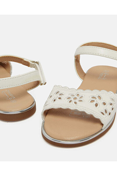 REDTAG Girls White Embossed Sandals