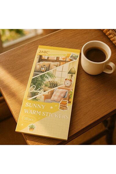 hediyeofisi Sunny & Warm Concept Sticker Book 20 Pages– for Bullet Journal and Notebook Decoration | Gift Office