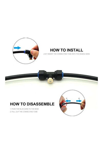 Generic Outdoor Sprinkler Hose With 6 Mist Nozzles Kit Black 20feet