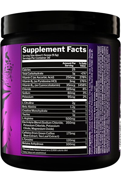 Rule 1 R1 Roar Pre-Workout with CreatineBeta-Alanine, Citrulline, Electrolytes & Caffeine 30 Servings