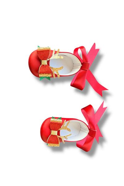 Kindo Baby Red Newborn Christmas Santa Claus Deer Baby Ballerina Shoes