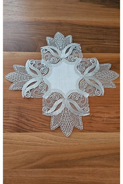 BRL ÇEYİZ HOME Luxury Zigon Coffee Table Cover with French Lace