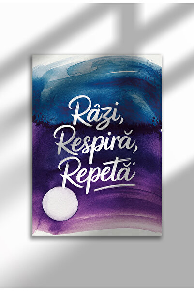 21mxm Unframed Romanian Quote Canvas Poster - Digital Print - Razi si Respira