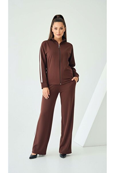 LİBREPRİVE بدلة رياضية كاجوال بسحاب وخطوط