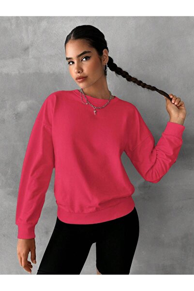 COOLHILL Women's Basic Crew Neck Raglan Sleeve Sweatshirt