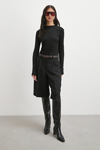 Never more Μπλούζα με μακρύ μανίκι με λαιμόκοψη μαύρο