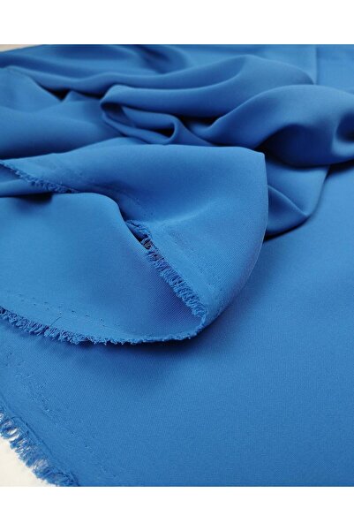 Kumaş Parça قماش شيفون كريب باللون الأزرق (العرض 140 سم × الطول 120 سم)