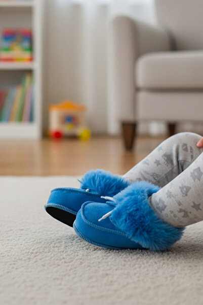 CEYDA SHOES Nursery, Baby, Children, Genuine Leather, Soft, Non-Slip Soles, Fur House Boots, Slippers, Booties