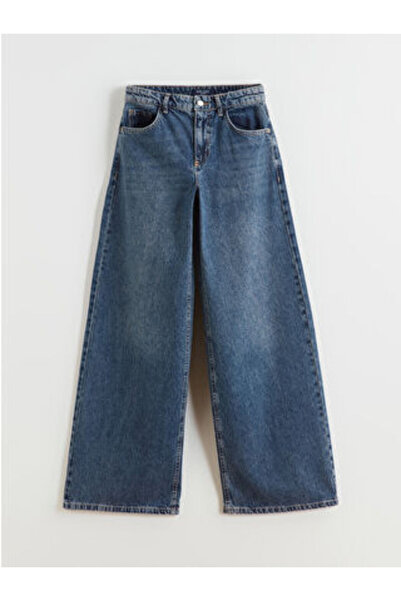 LC Waikiki بنطلون جينز نسائي واسع الساق من M1 SEZON باللون الأزرق الفاتح