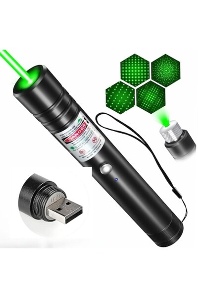 dalimag Indicator laser verde profesional StartONTeam — rază lungă de acțiune, reîncărcabil prin USB, negru