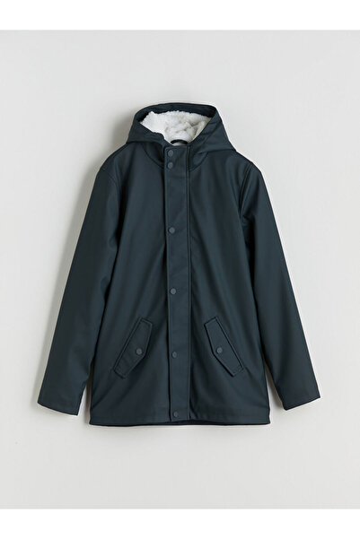 LC Waikiki XSIDE Green cu glugă Palton pentru băiat aspect de piele