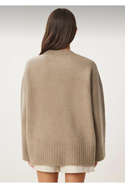 hedef giyim Oversized Crew Neck Plain Knit Sweater