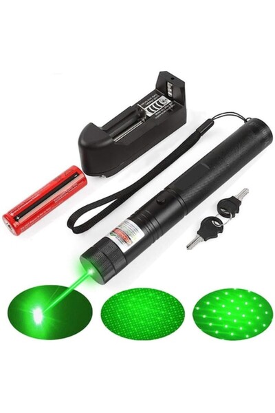 dalimag Powerful Green Laser Pointer with Rechargeable Battery 10000 mW, 16 km, Li-ion 8800mAh, Black