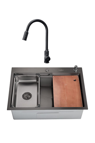 SanDonna KITCHEN SINK SET HD7050 BLACK + CAMI MIXER, BLACK