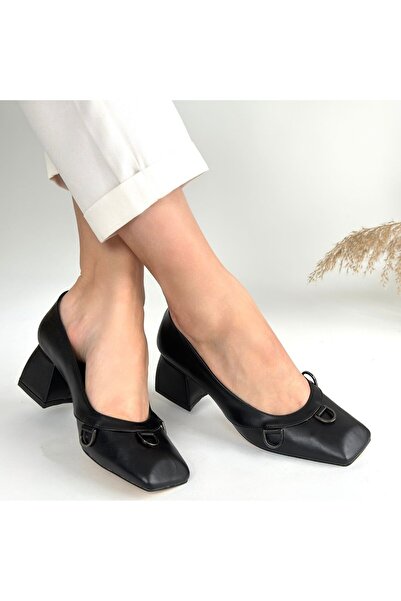 Kanonik Education Cande Black Skin Heeled Shoes