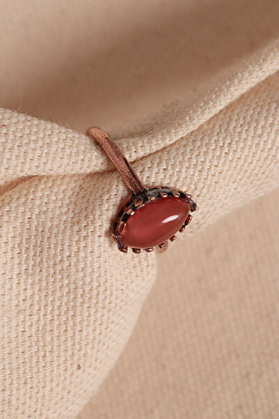 Süspüs Accessories Adjustable Authentic Copper Ring with Agate Stone