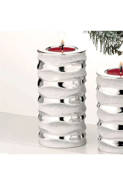Moda Argenti Suport lumânare Natale argintiu H14 cm
