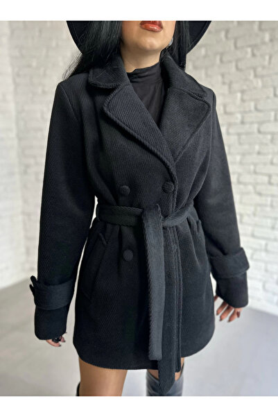 moneta boutique Palton căptușit cu textura cașmir pentru femei