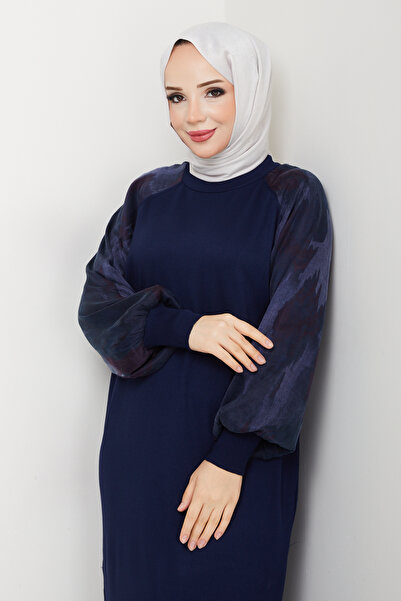 Pamuk Butik Kadın Kolu İpek Kupra Merserize Triko Elbise