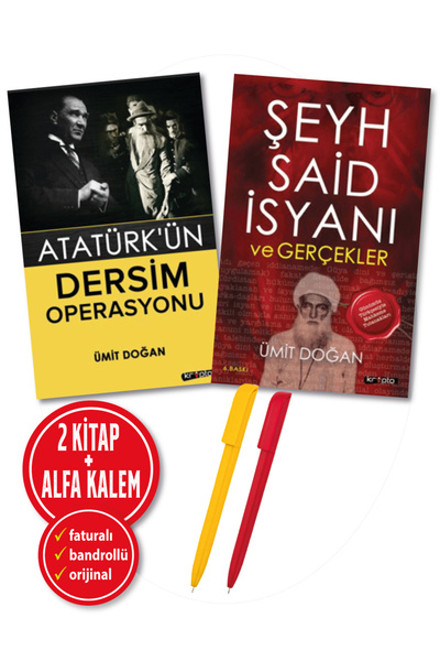 Kripto Basım Yayın Alfa Kalem+ Ümit Doğan 2 Kitap (Atatürk’ün Dersim Operasyonu+Şeyh Said İsyanı ve Gerçekler) YENİ