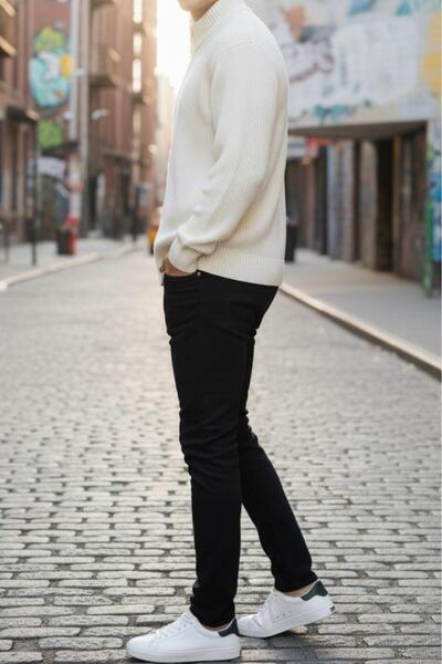 Oksit Loken Full Zip Mock Neck Thick Men's Cardigan