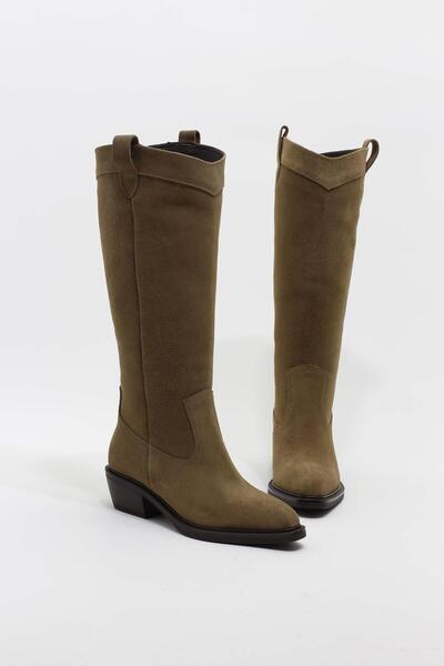 lizel LZ047 SÜET CAMEL RENK HAKİKİ DERİ KADIN ÇİZME