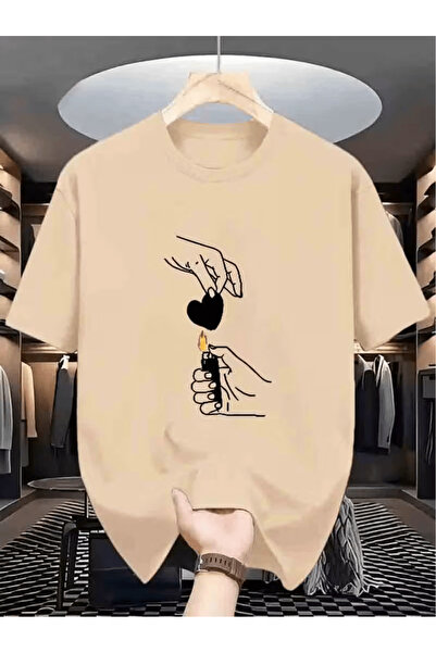 ALEYZA MODA تي شيرت رجالي يانان كار مطبوع قصة فضفاضة