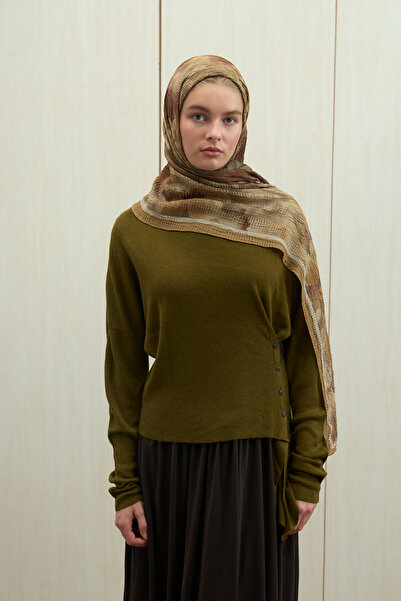 cs camellia scarf Frosted Bloom Muslin Shawl - Saffron