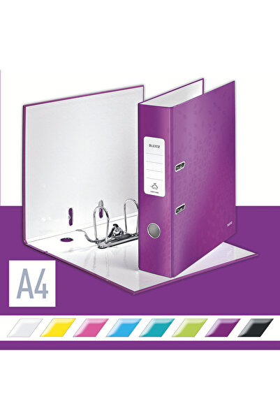 Leitz Biblioraft 180° WOW laminated cardboard A4 80 mm purple