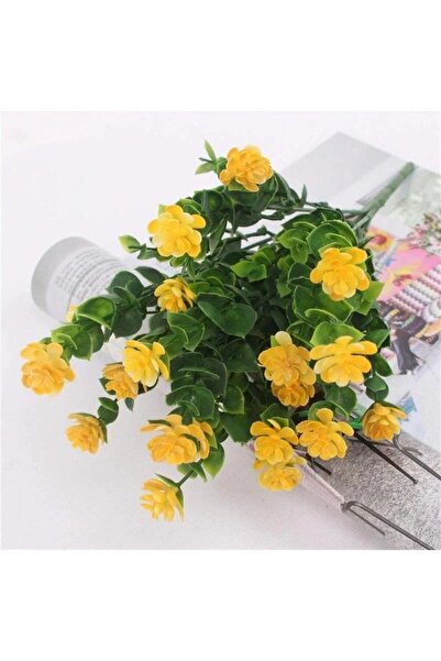 DEFNE DECOR Yapay Çiçek Sarı Mineli Şimşir Okalitus Dekoratif Yapay Bitki