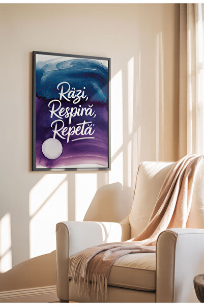 21mxm Unframed Romanian Quote Canvas Poster - Digital Print - Razi si Respira